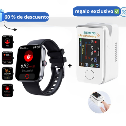 Medidor multifunción de glucemia + Reloj Monitor – COMPRA 1 Y RECIBE OTRO GRATIS ✅